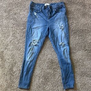 Mudd Women's Distressed Skinny Jeans - Blue